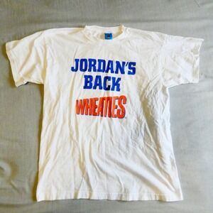 Vintage Jordan's Back Wheaties T-Shirt 90s Chicago Bulls Size XL RARE Blue Orang